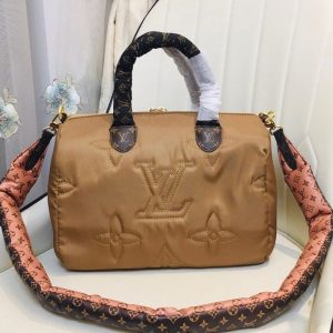 Replica Louis Vuitton Econyl Regenerated Nylon Speedy Bandouliere 30 Handbag In Beige