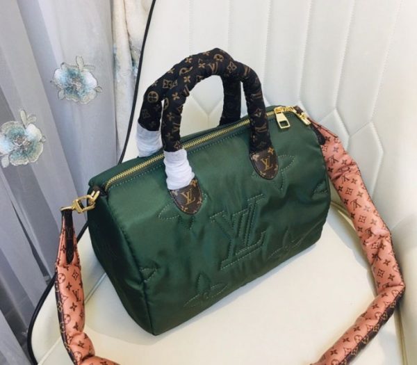 Replica Louis Vuitton Econyl Regenerated Nylon Speedy Bandouliere 30 Handbag In Khaki Green - Image 4