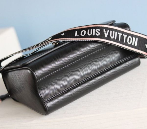Replica Louis Vuitton Epi Leather Twist MM Bag In Black With Jacquard Strap - Image 7