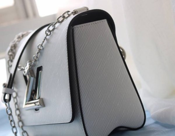Replica Louis Vuitton Epi Leather Twist MM With Flowers Jewels Chain Bag In Optic White - Image 7