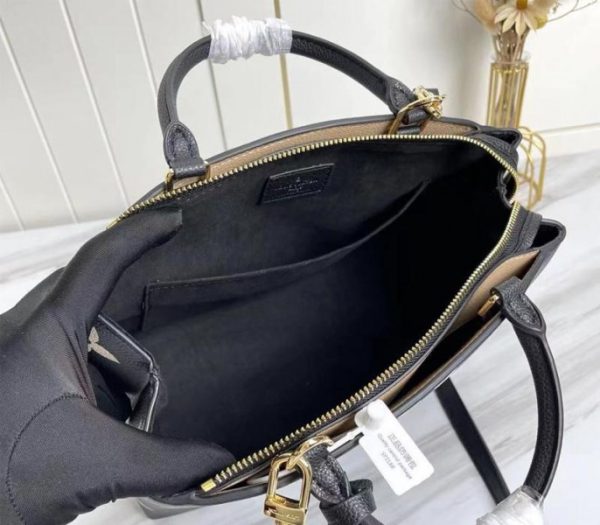 Replica Louis Vuitton Bicolor Monogram Empreinte Leather Petit Palais Handbag In Black And Beige - Image 5