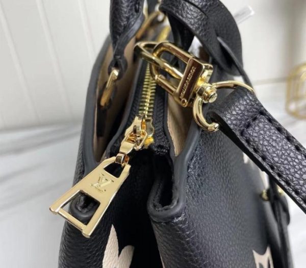 Replica Louis Vuitton Bicolor Monogram Empreinte Leather Petit Palais Handbag In Black And Beige - Image 7