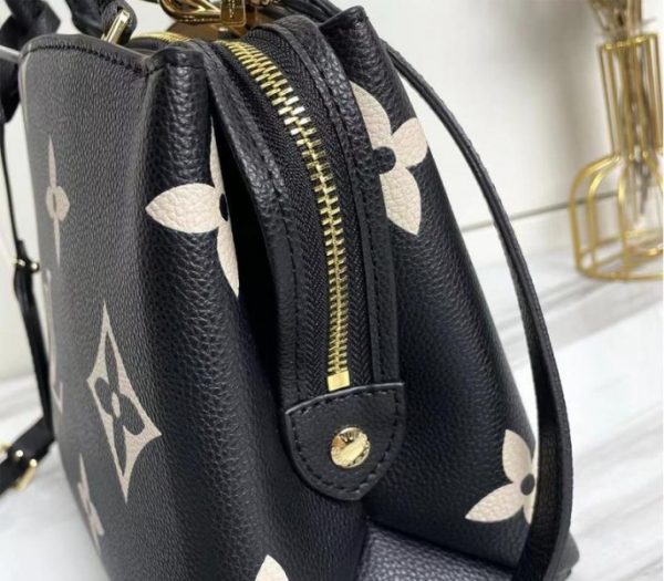 Replica Louis Vuitton Bicolor Monogram Empreinte Leather Petit Palais Handbag In Black And Beige - Image 8