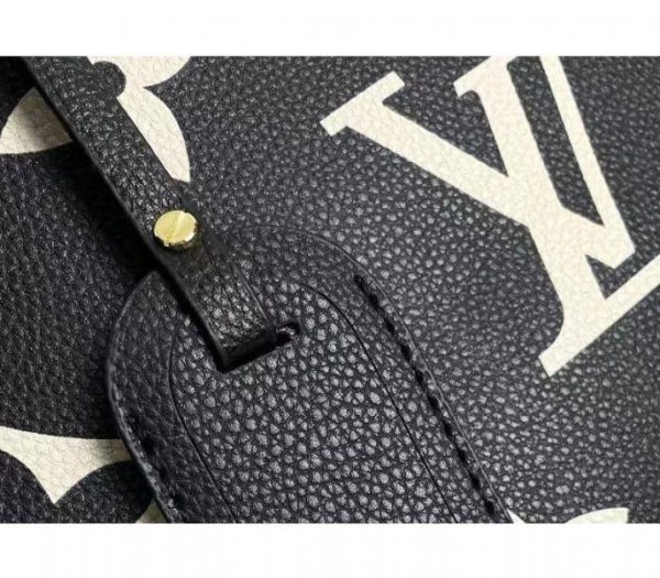 Replica Louis Vuitton Bicolor Monogram Empreinte Leather Petit Palais Handbag In Black And Beige - Image 9