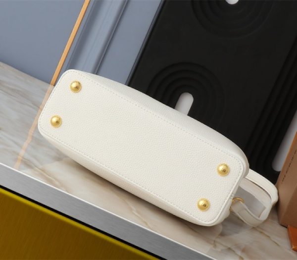 Replica Louis Vuitton Capucines BB Handbag In Quartz White - Image 4