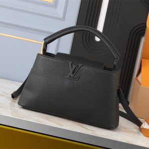 Replica Louis Vuitton Capucines East-West MM Handbag In All Black