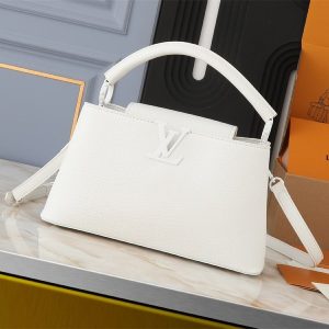 Replica Louis Vuitton Capucines East-West MM Handbag In All Optic White