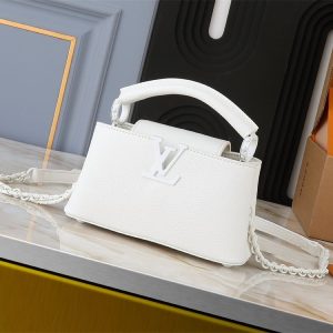 Replica Louis Vuitton Capucines East-West Mini Handbag In Optic White