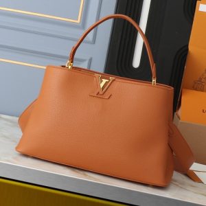 Replica Louis Vuitton Capucines GM Souple Handbag In Cognac Brown
