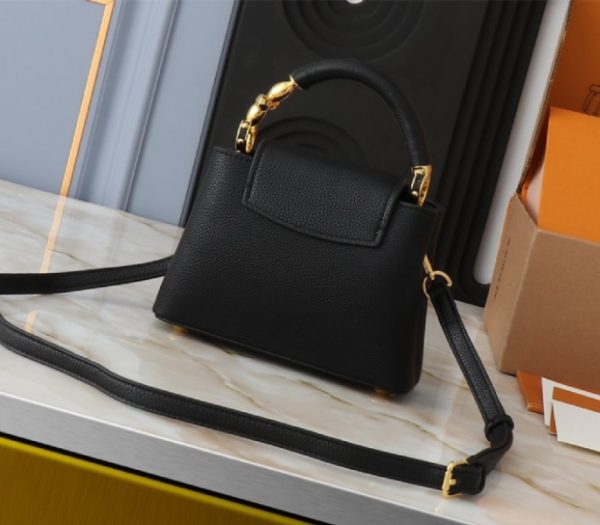 Replica Louis Vuitton Capucines Mini Capucines Handbag In Black - Image 2
