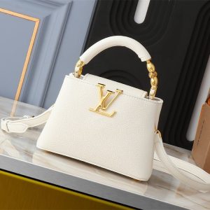 Replica Louis Vuitton Capucines Mini Capucines Handbag In Quartz White