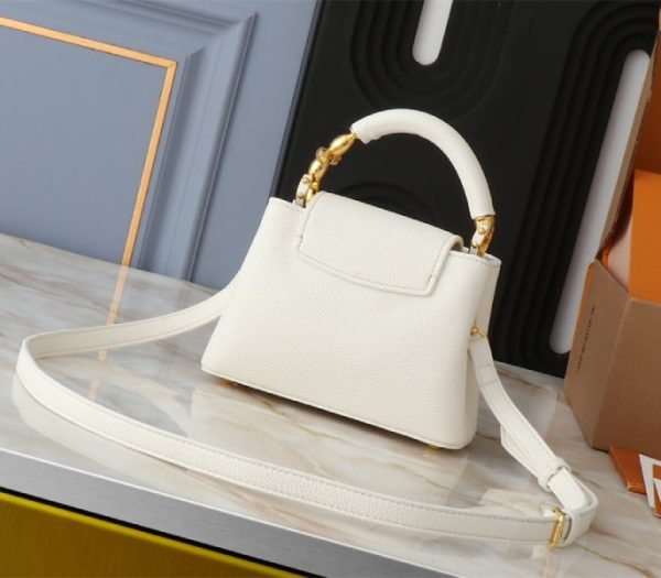 Replica Louis Vuitton Capucines Mini Capucines Handbag In Quartz White - Image 2
