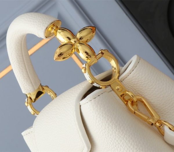 Replica Louis Vuitton Capucines Mini Capucines Handbag In Quartz White - Image 6