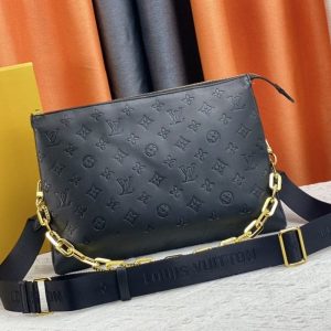 Replica Louis Vuitton Coussin MM Bag In Black With Jacquard Strap