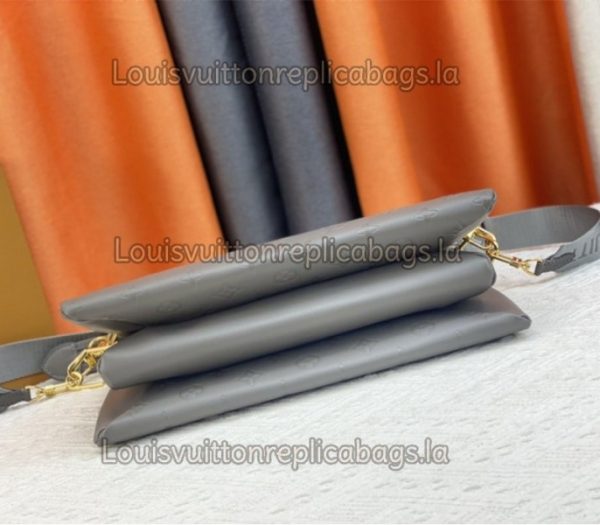 Replica Louis Vuitton Coussin MM Bag In Gray With Jacquard Strap - Image 5