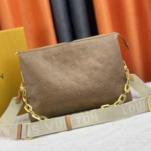 Replica Louis Vuitton Coussin MM Bag In Taupe With Jacquard Strap