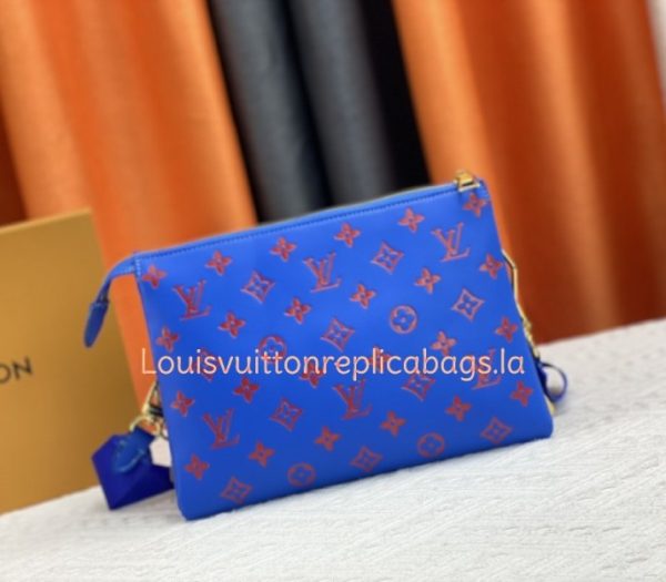 Replica Louis Vuitton Coussin PM Bag In Blue And Red With Jacquard Strap - Image 2