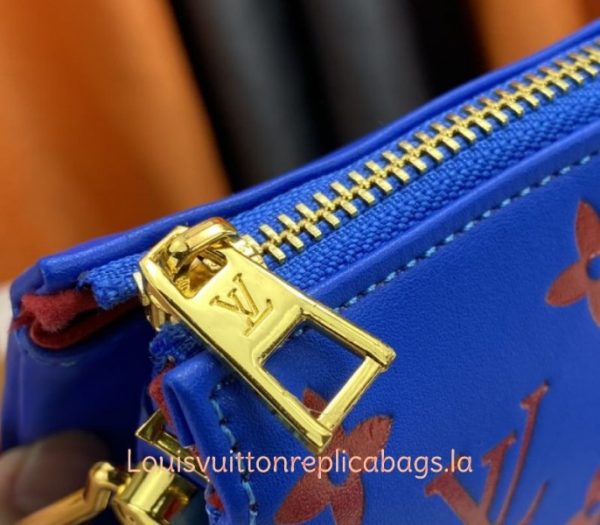 Replica Louis Vuitton Coussin PM Bag In Blue And Red With Jacquard Strap - Image 7