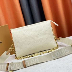 Replica Louis Vuitton Coussin PM Bag In Cream With Jacquard Strap