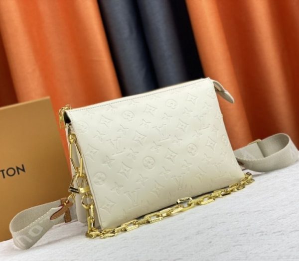 Replica Louis Vuitton Coussin PM Bag In Cream With Jacquard Strap - Image 2