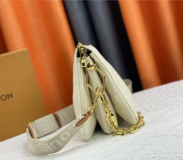 Replica Louis Vuitton Coussin PM Bag In Cream With Jacquard Strap - Image 4