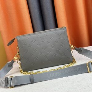 Replica Louis Vuitton Coussin PM Bag In Gray With Jacquard Strap