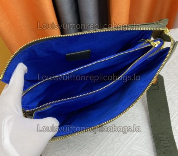 Replica Louis Vuitton Coussin PM Bag In Khaki With Jacquard Strap - Image 6
