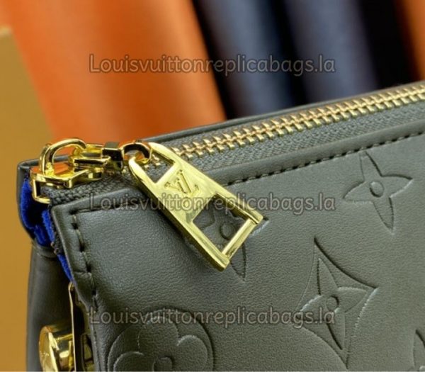Replica Louis Vuitton Coussin PM Bag In Khaki With Jacquard Strap - Image 7