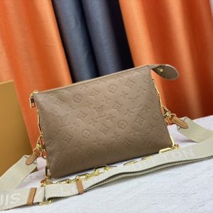 Replica Louis Vuitton Coussin PM Bag In Taupe With Jacquard Strap