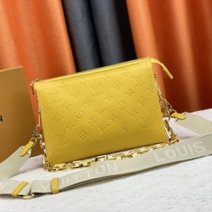 Replica Louis Vuitton Coussin PM Bag In Yellow With Jacquard Strap
