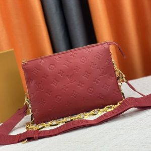 Replica Louis Vuitton Coussin PM Bag In Red With Jacquard Strap