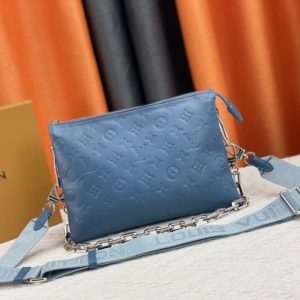 Replica Louis Vuitton Coussin PM Bag In Turquoise Blue With Jacquard Strap