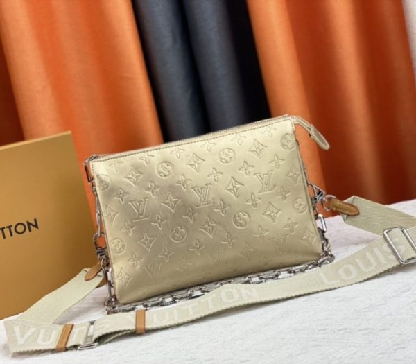 Replica Louis Vuitton Coussin PM Bag In Light Gold With Jacquard Strap