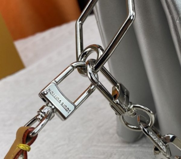 Replica Louis Vuitton Coussin PM Bag In Silver With Jacquard Strap - Image 8