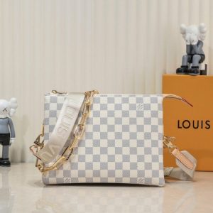 Replica Louis Vuitton Damier Azur Coussin PM Bag With Jacquard Strap