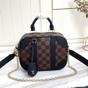 Replica Louis Vuitton Damier Ebene Canvas Valisette Souple BB In Black