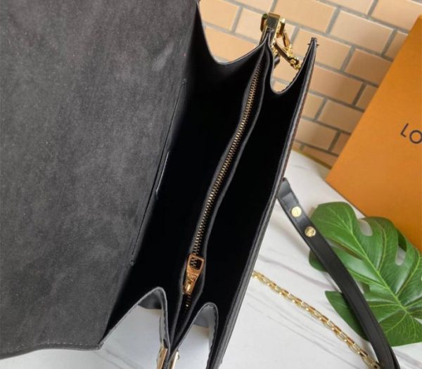 Replica Louis Vuitton Dauphine Lugano MM Bag In Black - Image 6