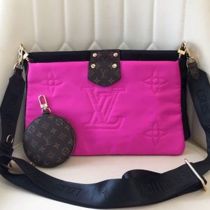 Replica Louis Vuitton Econyl Regenerated Nylon Maxi Multi Pochette Accessoires In Black And Fuchsia