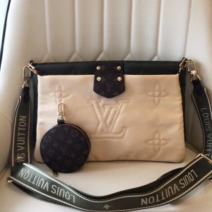 Replica Louis Vuitton Econyl Regenerated Nylon Maxi Multi Pochette Accessoires In Khaki And Beige
