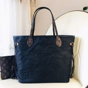 Replica Louis Vuitton Econyl Regenerated Nylon Neverfull MM Tote In Black