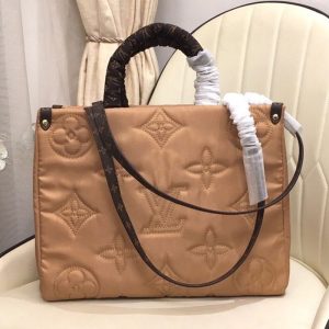 Replica Louis Vuitton Econyl Regenerated Nylon Onthego GM Tote In Beige