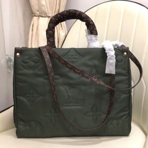 Replica Louis Vuitton Econyl Regenerated Nylon Onthego GM Tote In Khaki Green