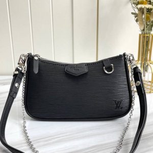 Replica Louis Vuitton Epi Leather Easy Pouch On Strap In Black