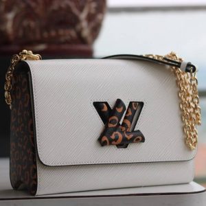 Replica Louis Vuitton Epi Leather Jungle Edition Twist MM Bag In Optic White