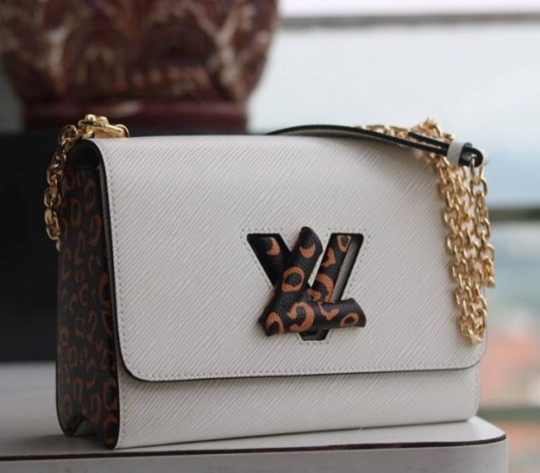 Replica Louis Vuitton Epi Leather Jungle Edition Twist MM Bag In Optic White