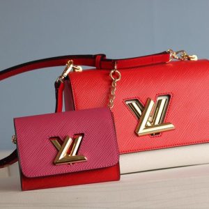Replica Louis Vuitton Epi Leather Twist MM And Twisty Bag In Red And Pink