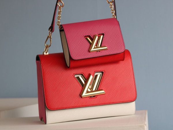 Replica Louis Vuitton Epi Leather Twist MM And Twisty Bag In Red And Pink - Image 2