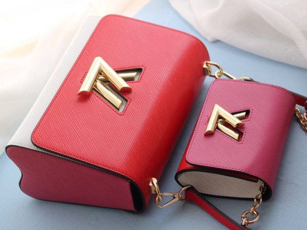 Replica Louis Vuitton Epi Leather Twist MM And Twisty Bag In Red And Pink - Image 4