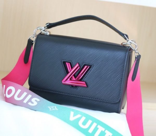 Replica Louis Vuitton Epi Leather Twist MM Handbag In Black With Gradient Strap - Image 2