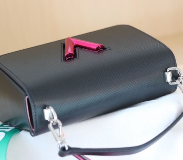 Replica Louis Vuitton Epi Leather Twist MM Handbag In Black With Gradient Strap - Image 7